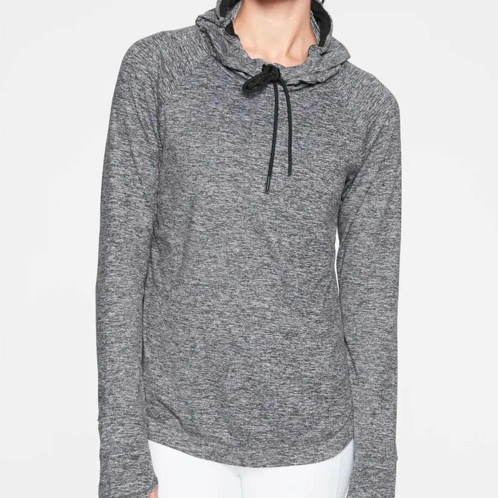 Athleta Uptempo Hoodie Sweatshirt in Charcoal Gray Size M